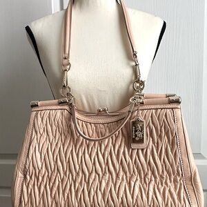 Coach Quilted Tan Shoulder Bag